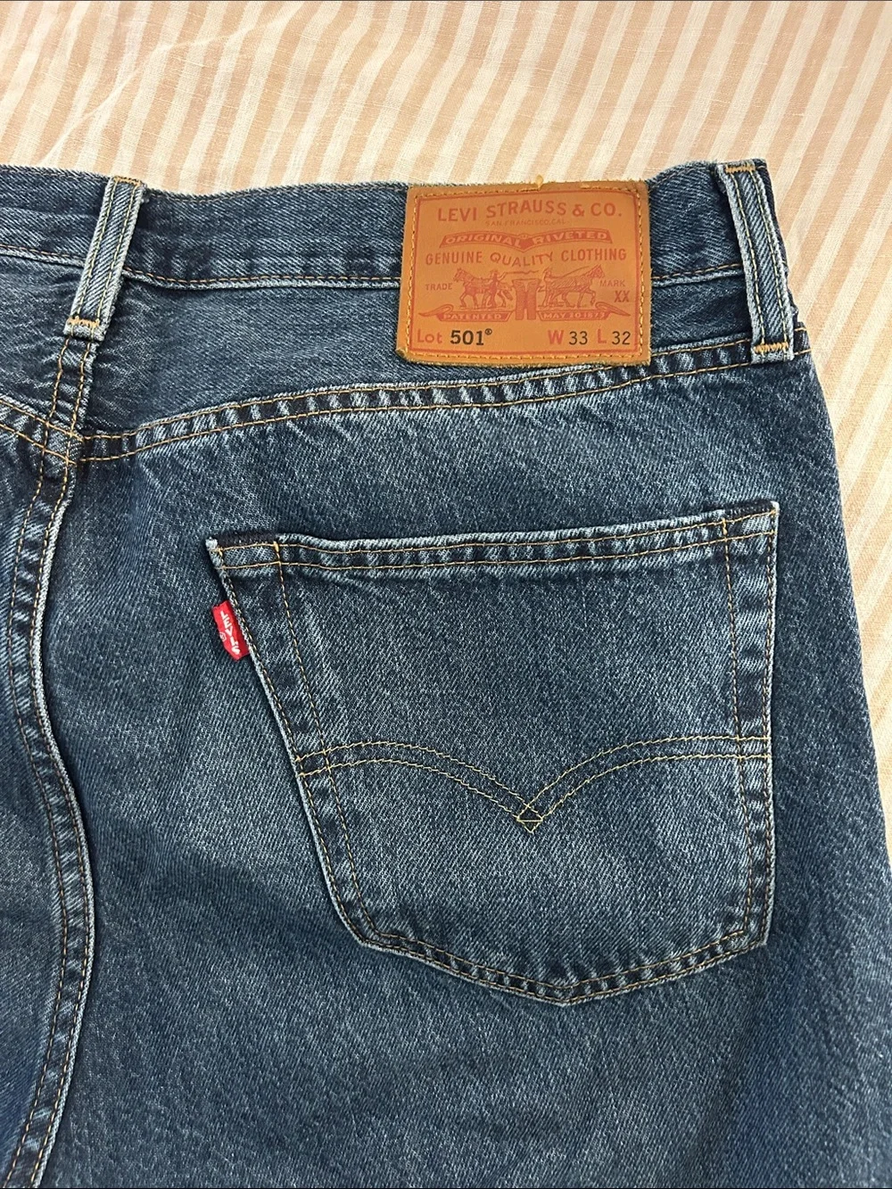 Levi's Dark Blue Straight-Leg Button-Fly Jeans